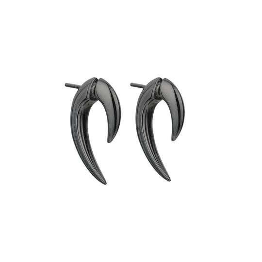 SILVER BLACK RHODIUM TALON EARRINGS