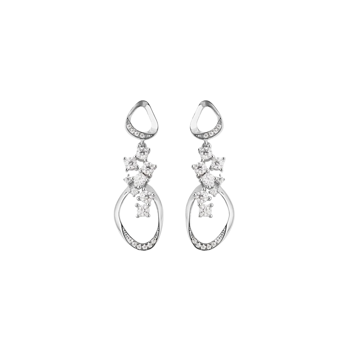 Volcan Earrings with White Topaz