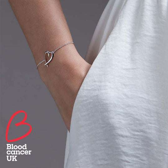 SILVER HOOKED HEART BRACELET