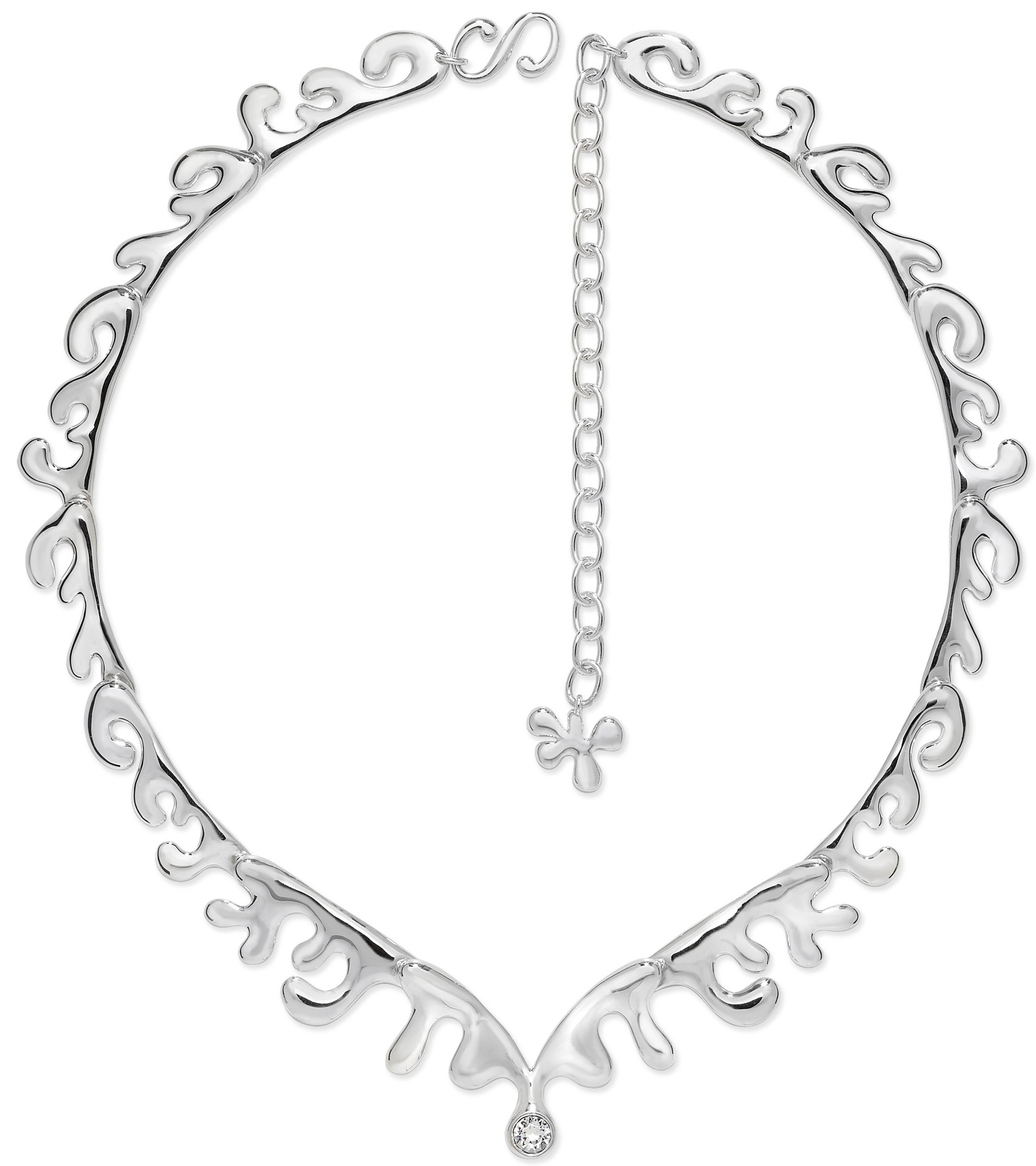 Wave Necklace with White Topaz