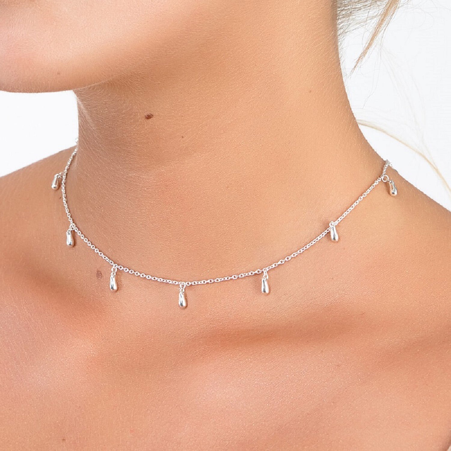 Mini Drop Choker Style Necklace