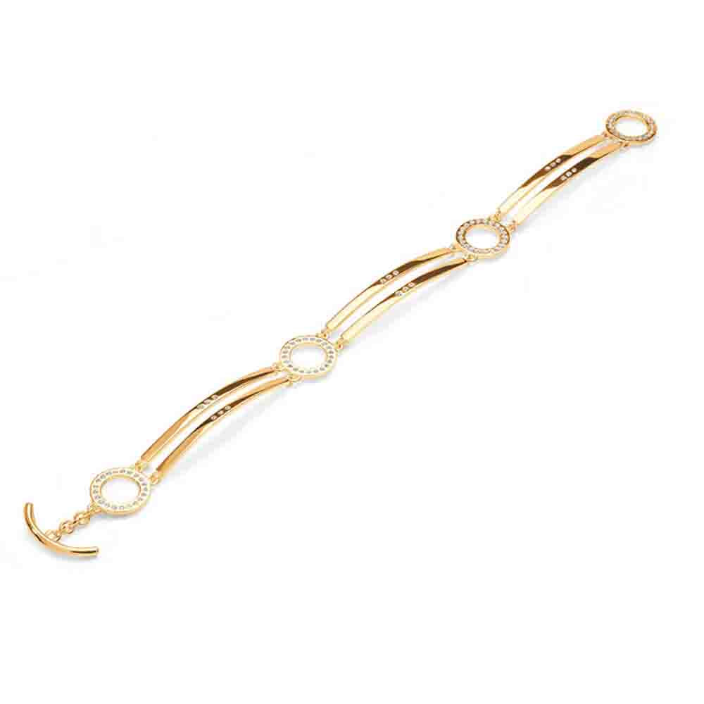 Art Deco Halo Bracelet in Gold Vermeil