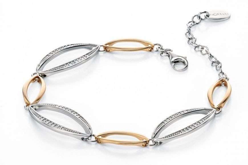 Silver and Gold Pave Marquise Bracelet