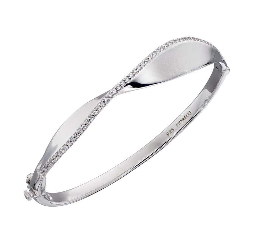 Cubic Zirconia Twist Bangle