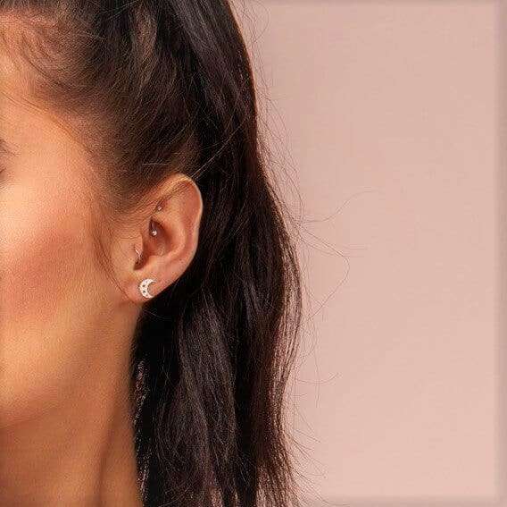Chlobo Starry Moon Stud Earrings