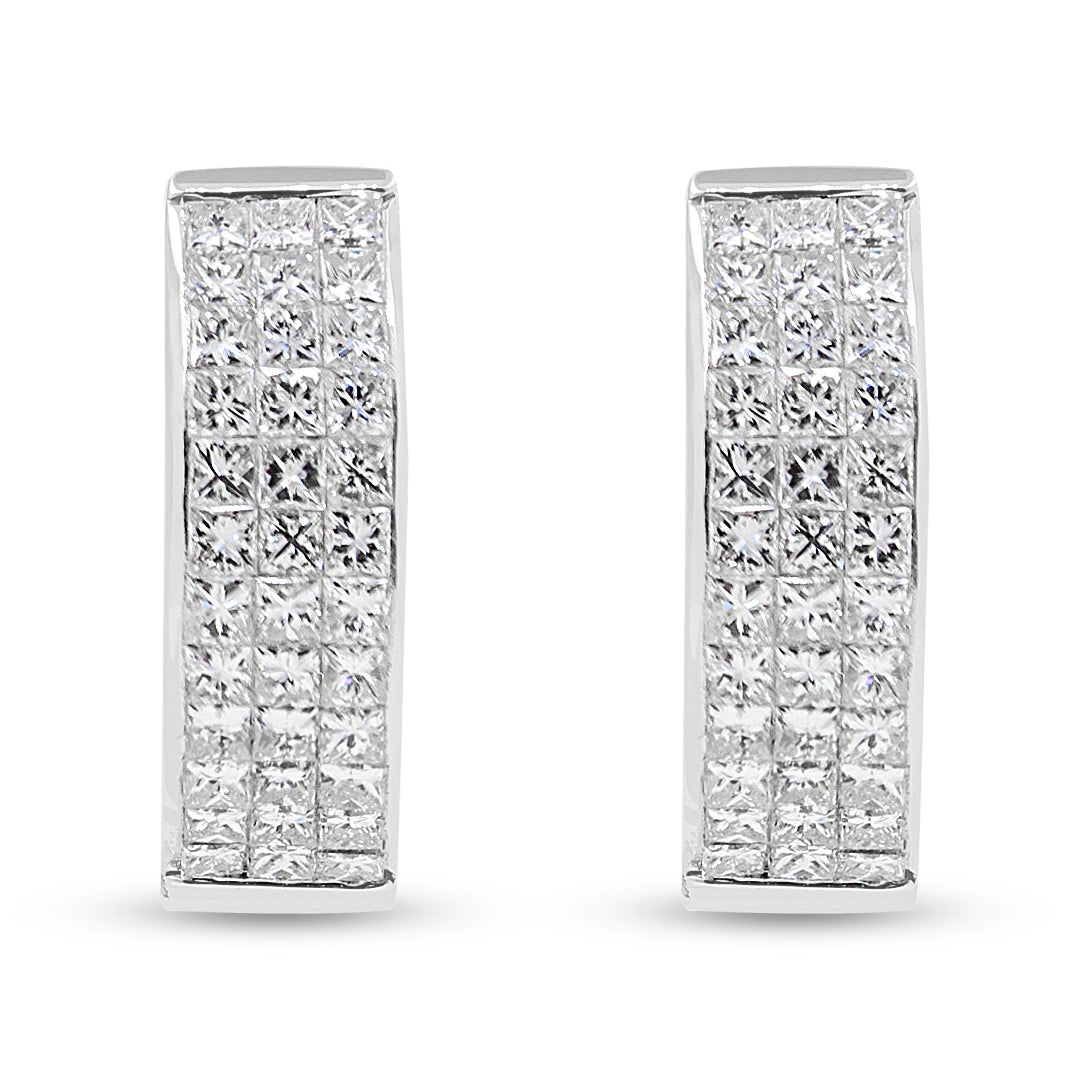 18ct White Gold Diamond Hoop Earrings