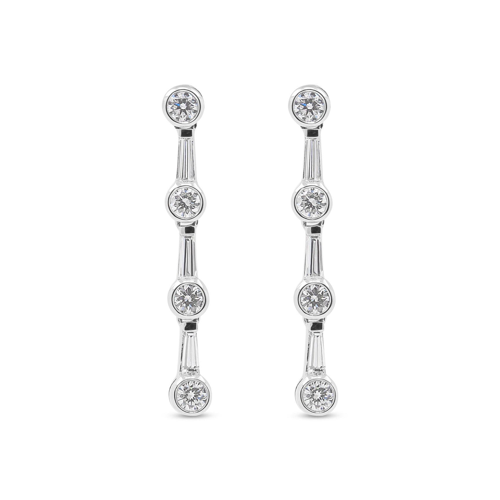 18ct White Gold Diamond Drop Earrings