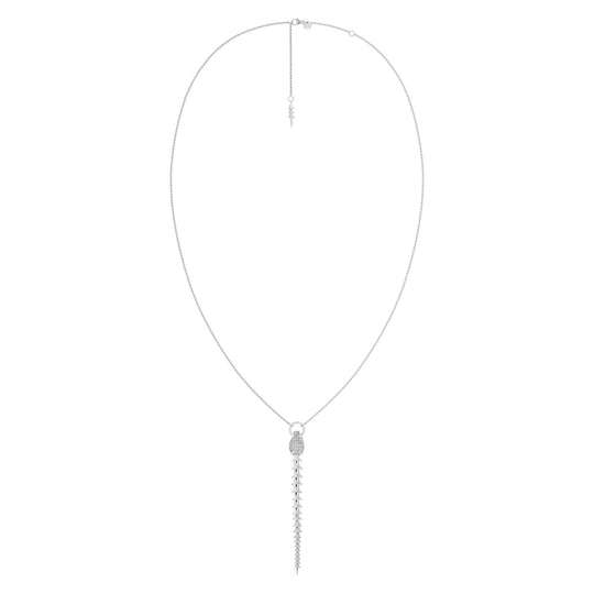 SILVER SERPENT TRACE DIAMOND DROP PENDANT