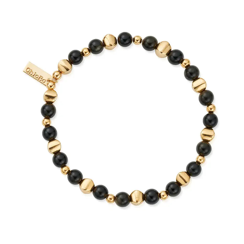 Men's Golden Obsidian Bullet Bracele