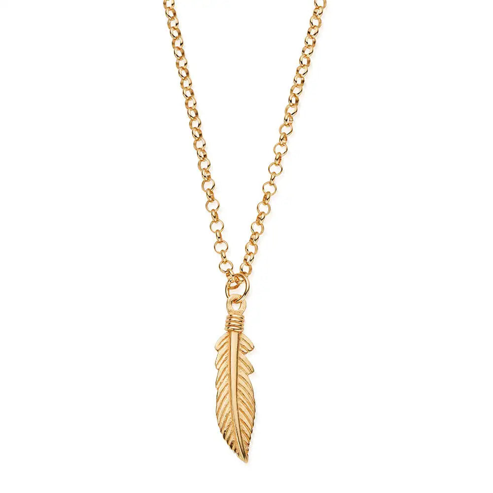 Men's Belcher Chain Feather Necklace