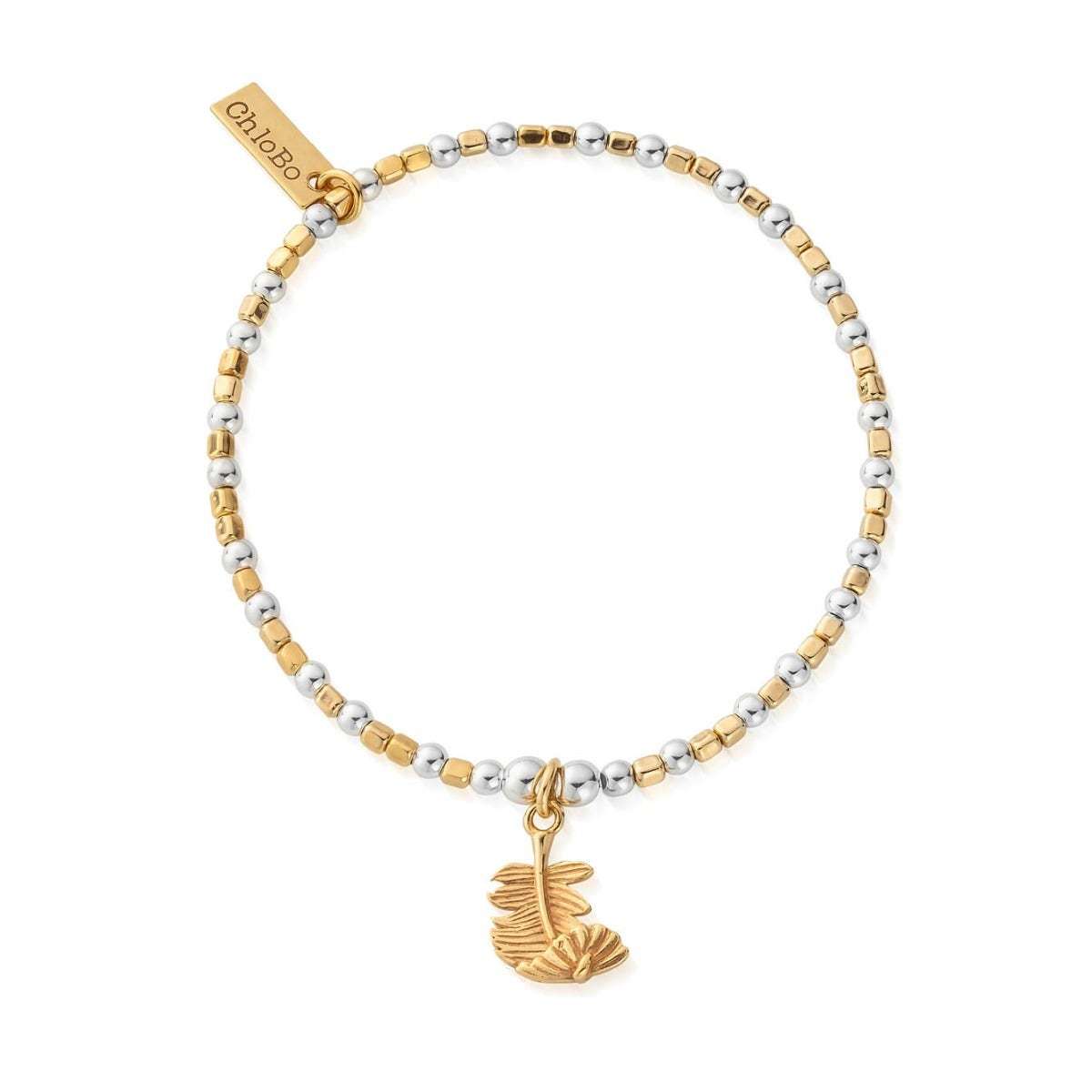 Chlobo Gold and Silver Curved Feather Bracelet