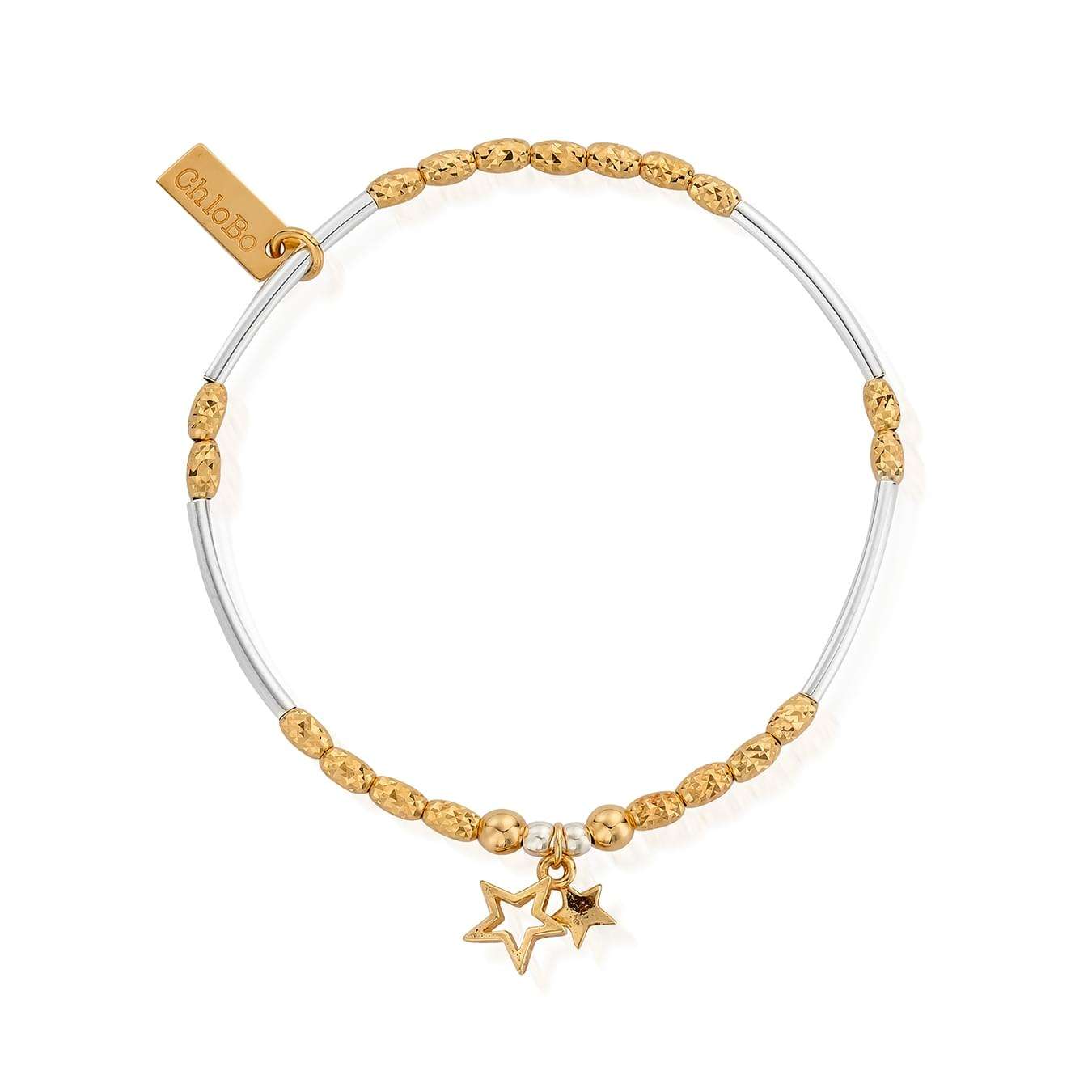 Chlobo Gold and Silver Double Star Bracelet