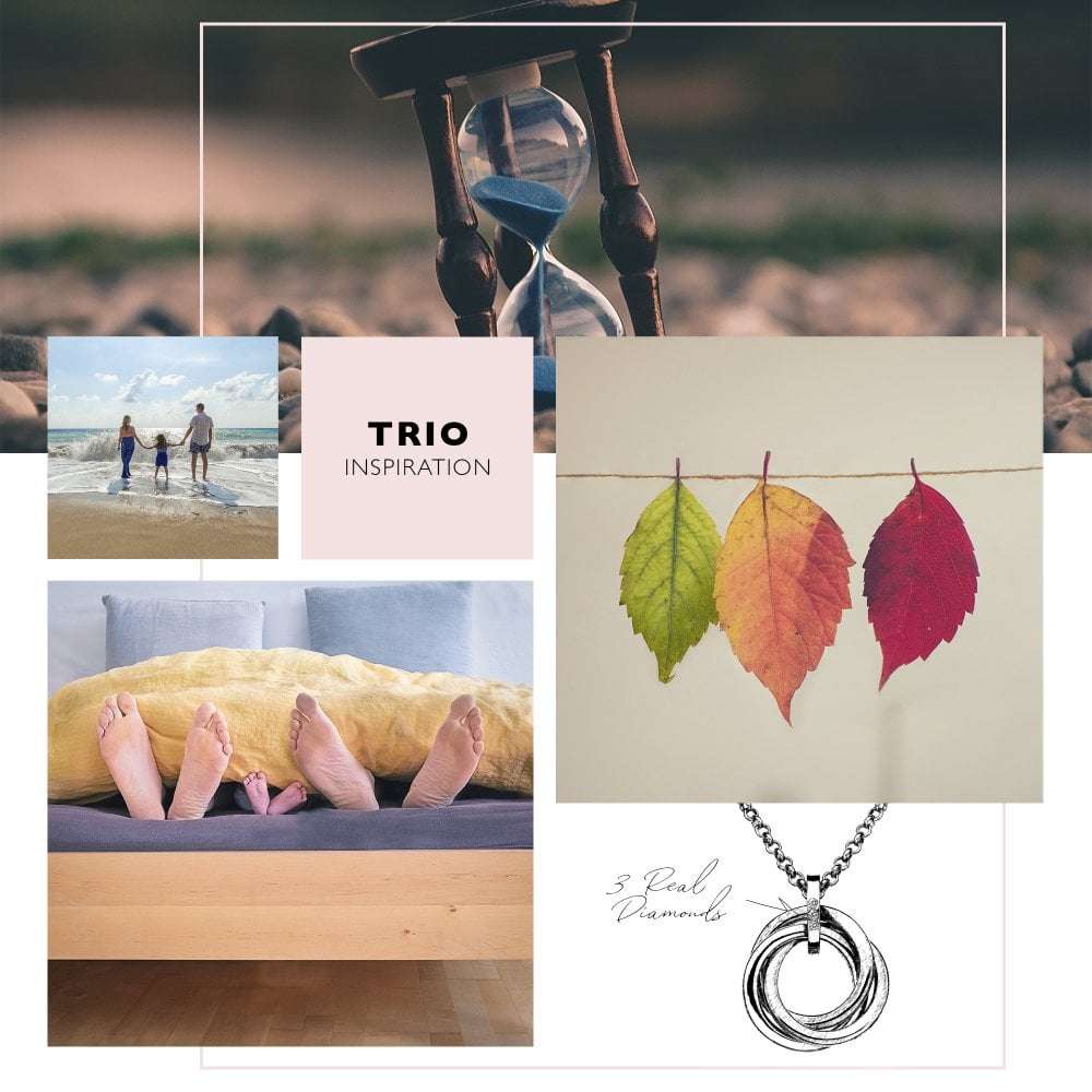 Hot Diamonds Trio Teardrop Pendant - Rose and Gold Plate Accents