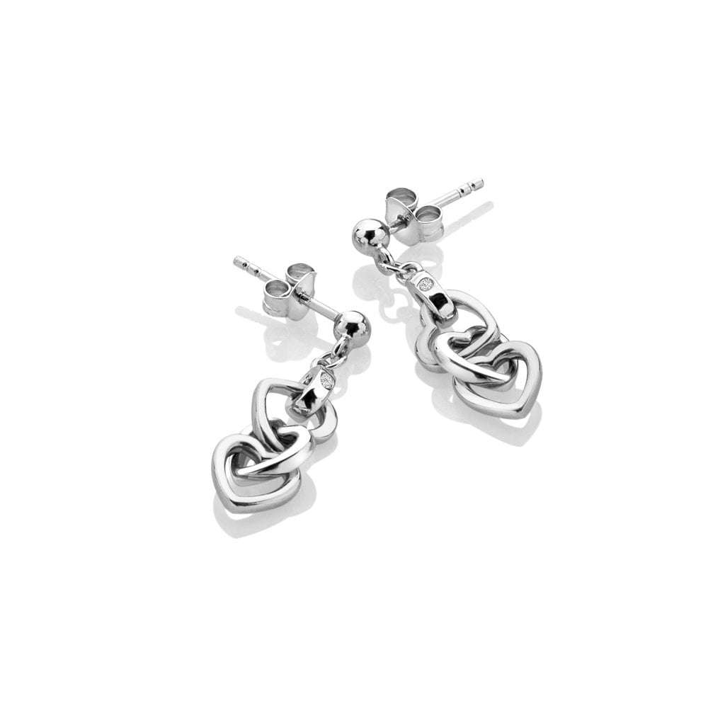 Hot Diamonds Trio Triple Heart Earrings
