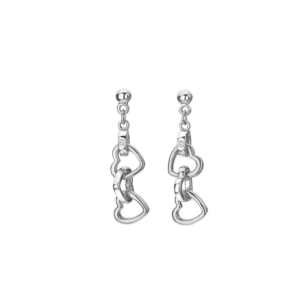 Hot Diamonds Trio Triple Heart Earrings