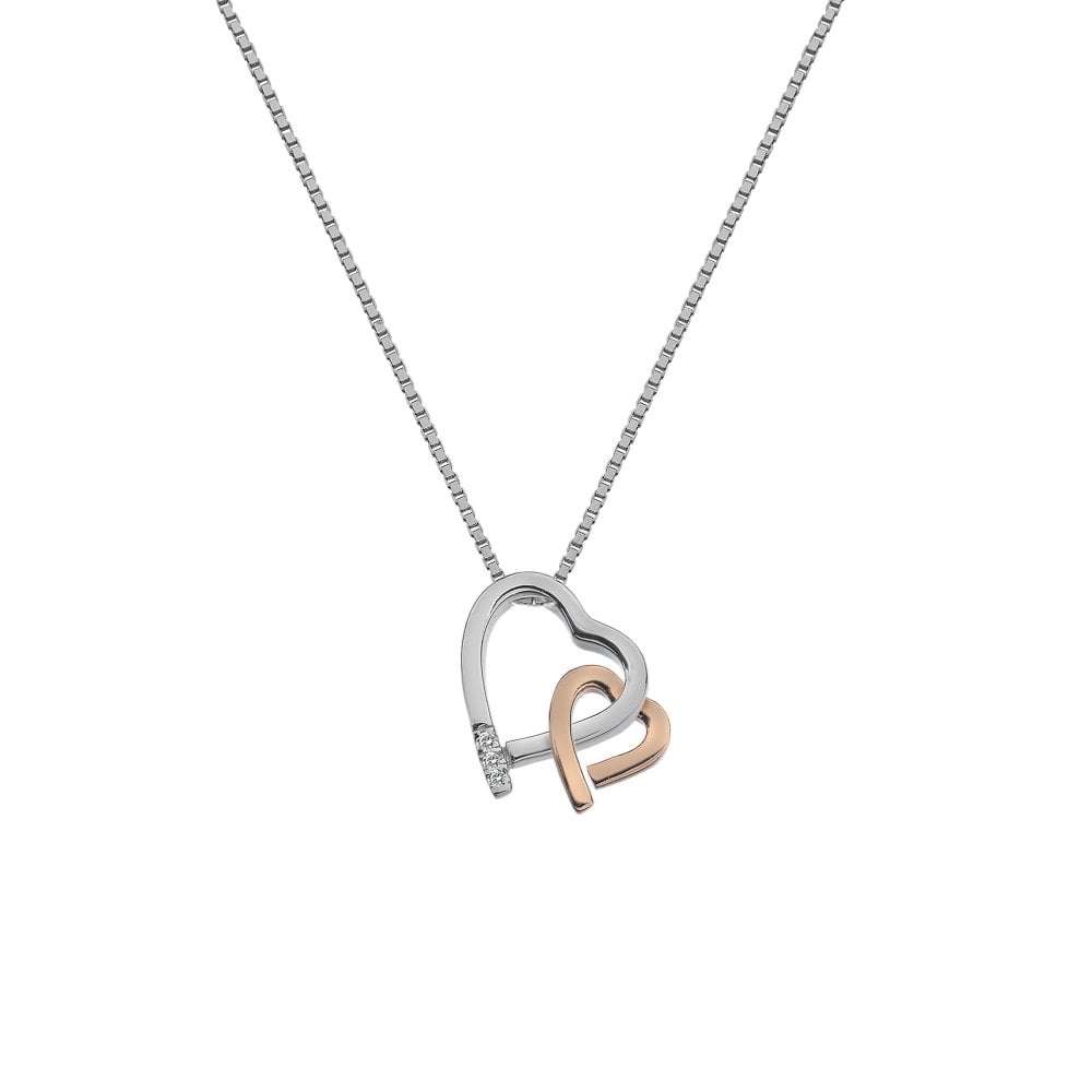 Hot Diamonds Warm Heart Pendant - Rose Gold Plated Accents