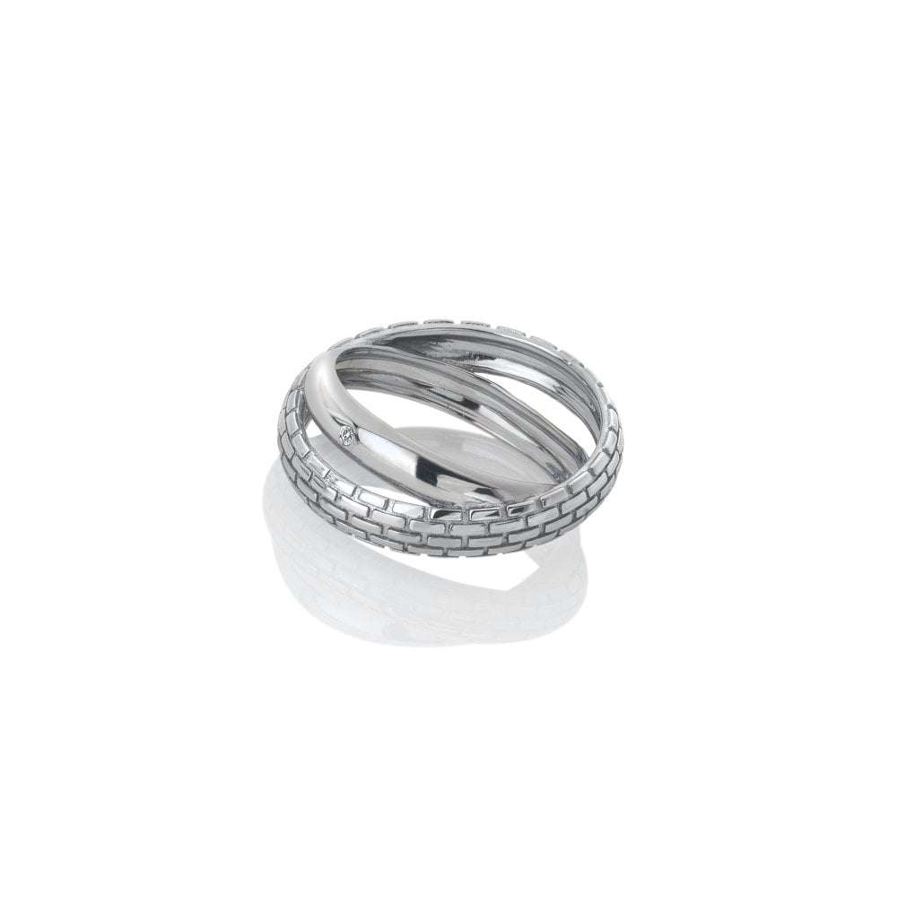 Hot Diamonds Woven Interlocking Ring