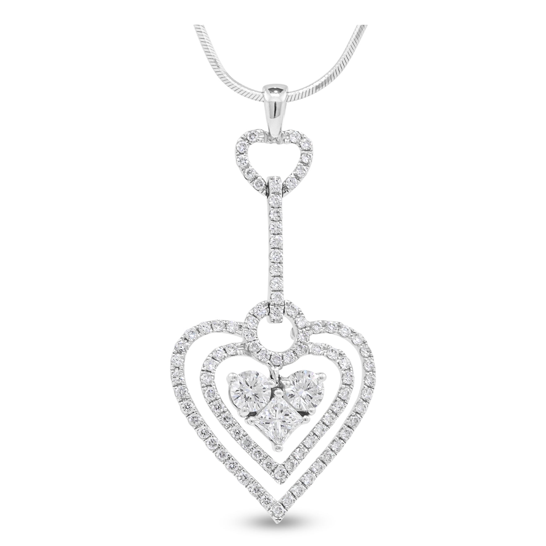 18ct White Gold Diamond Pendant