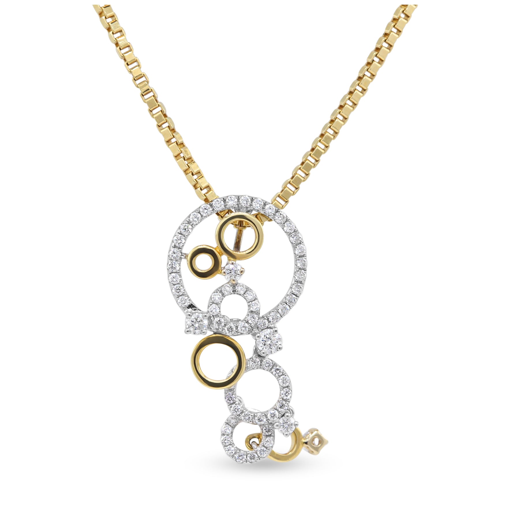 18ct White and Yellow Gold Diamond Pendant