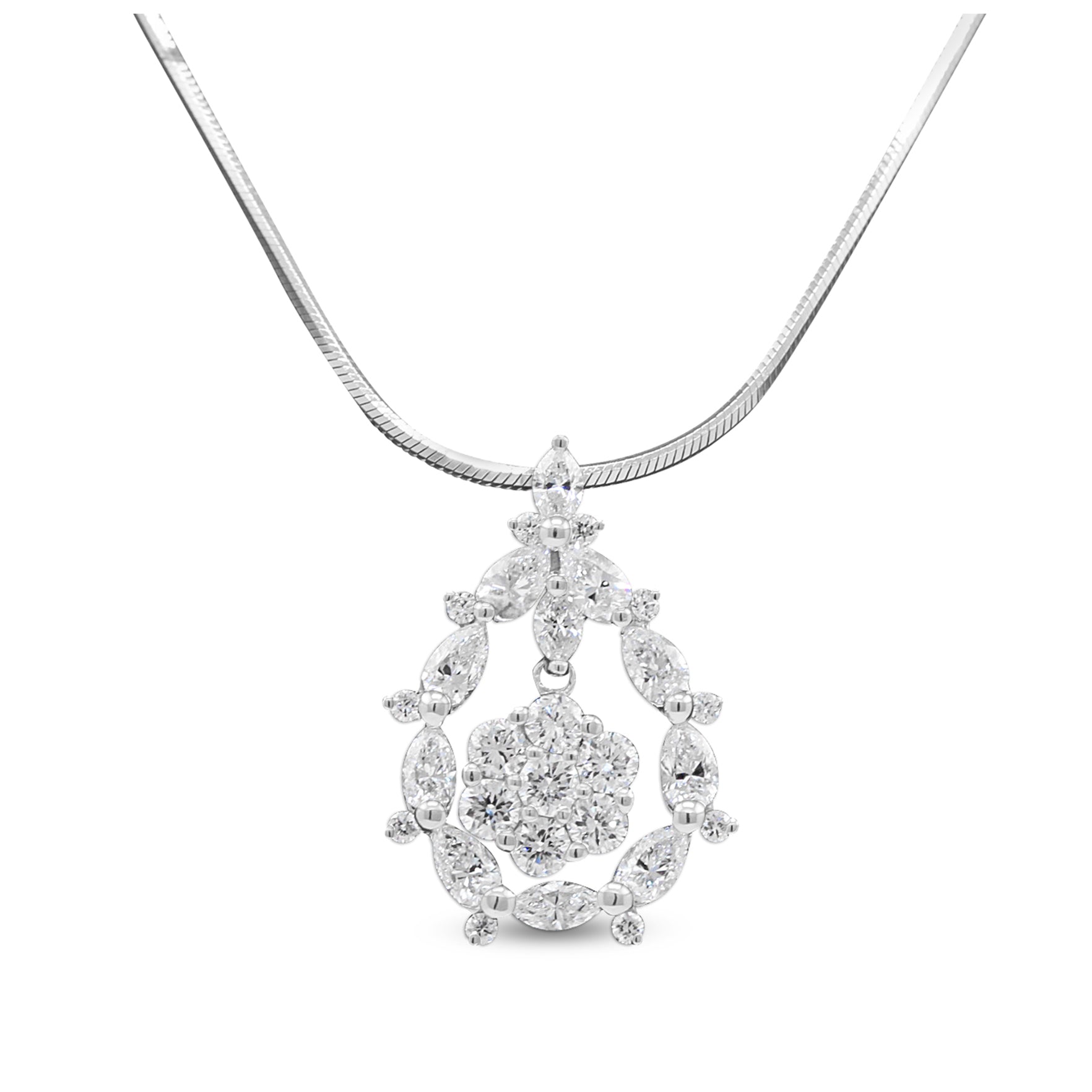 18ct White Gold Diamond Pendant
