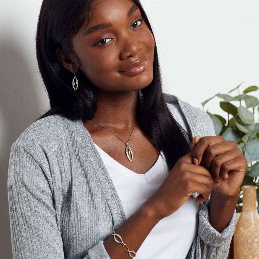 Silver and Gold Pave Marquise Bracelet