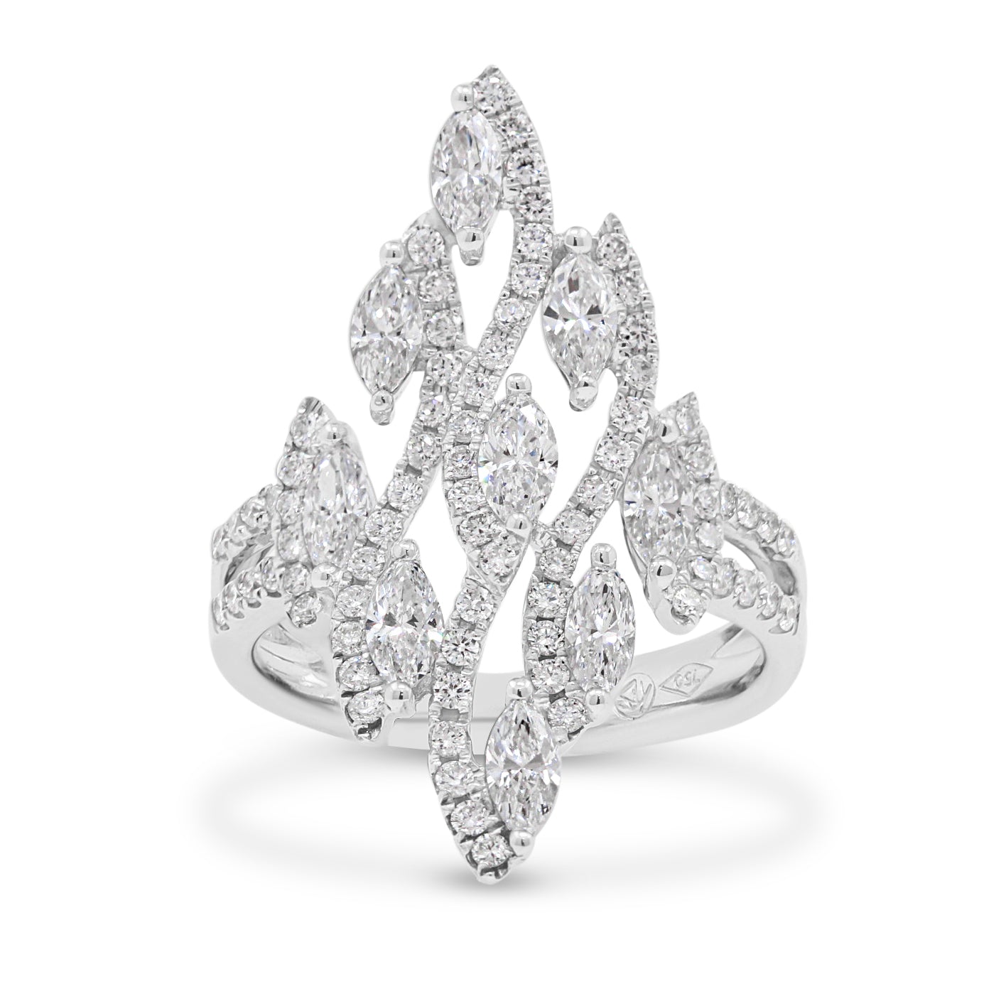 18ct White Gold Diamond Dress Ring