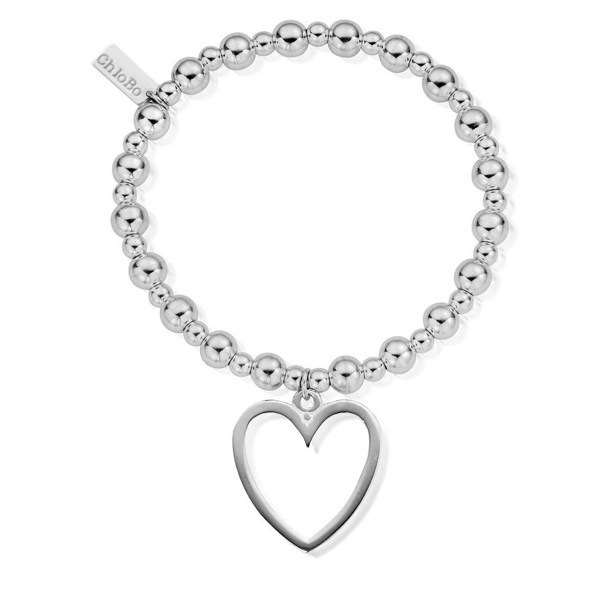 Chlobo Mini Small Ball Open Heart Bracelet