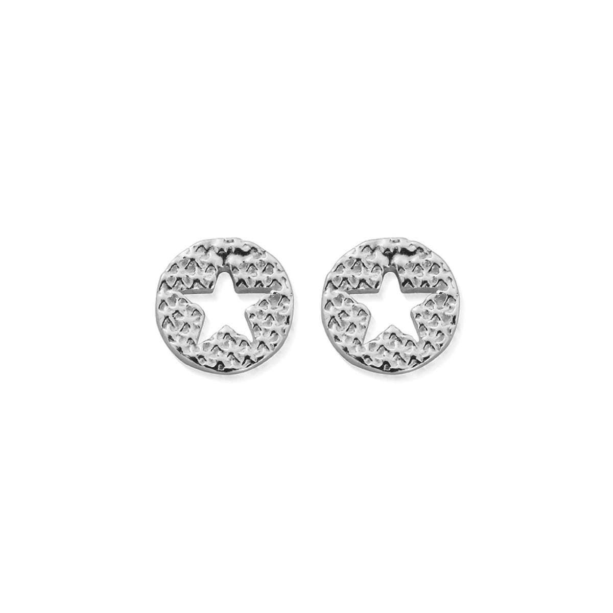 Chlobo Sparkle Star in Circle Stud Earrings