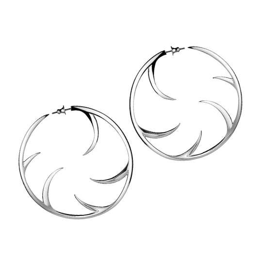 SILVER MULTI CAT CLAW HOOP EARRINGS