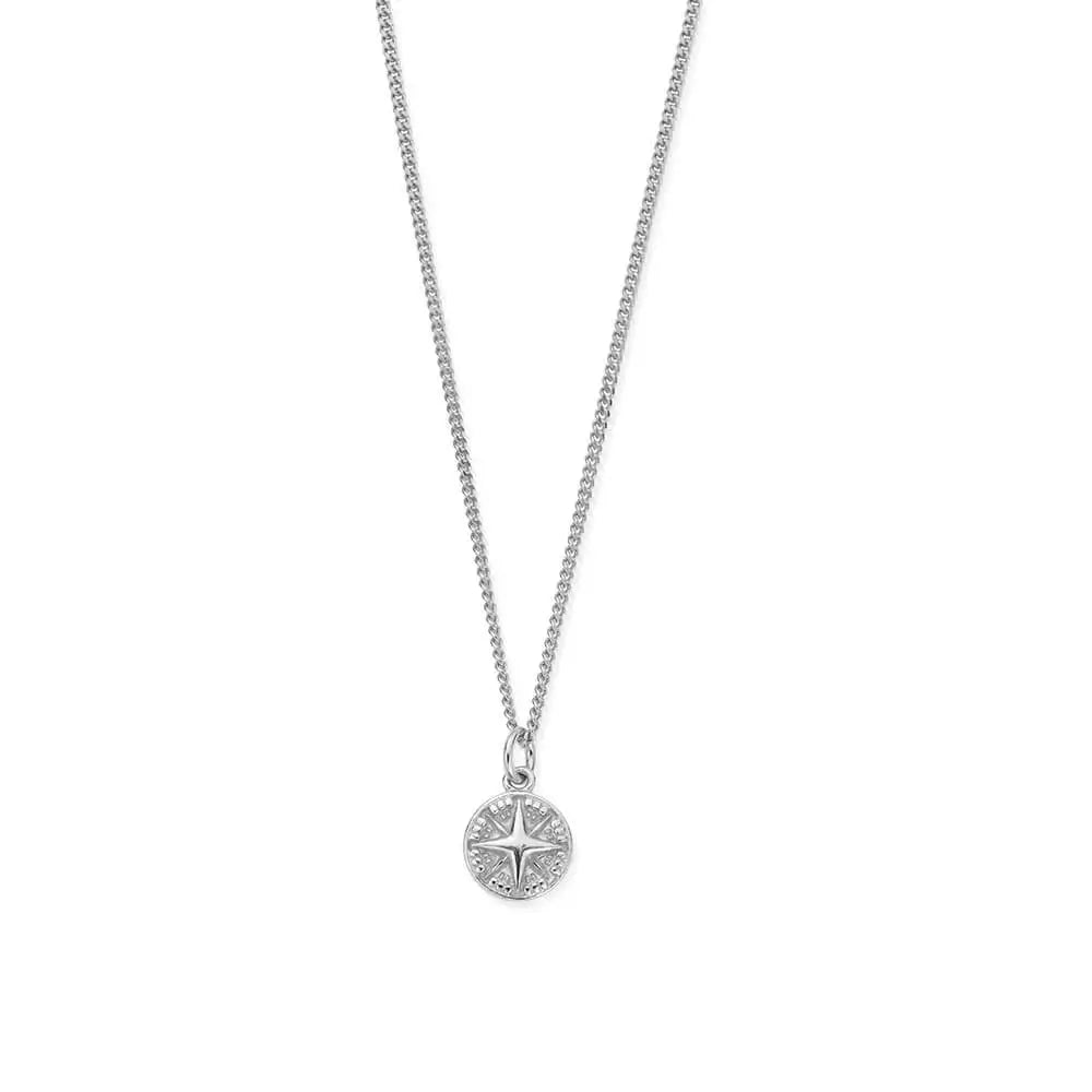 Men's Curb Chain Compass Necklace