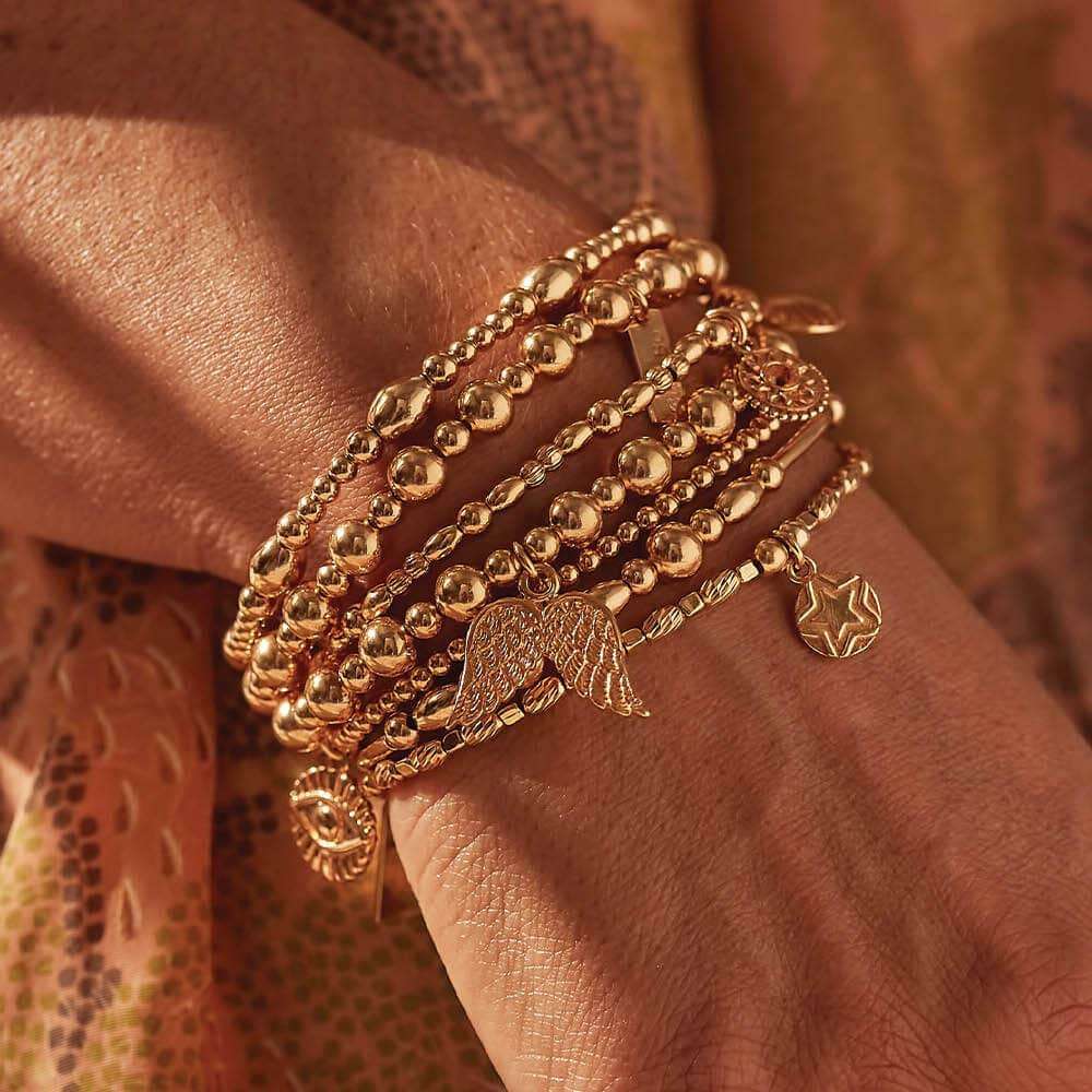 Chlobo Mini Small Ball Double Angel Wing Bracelet