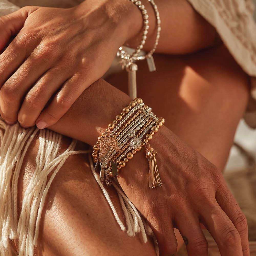 Chlobo Mini Small Ball Double Angel Wing Bracelet