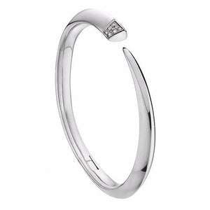 SILVER DIAMOND TUSK BANGLE