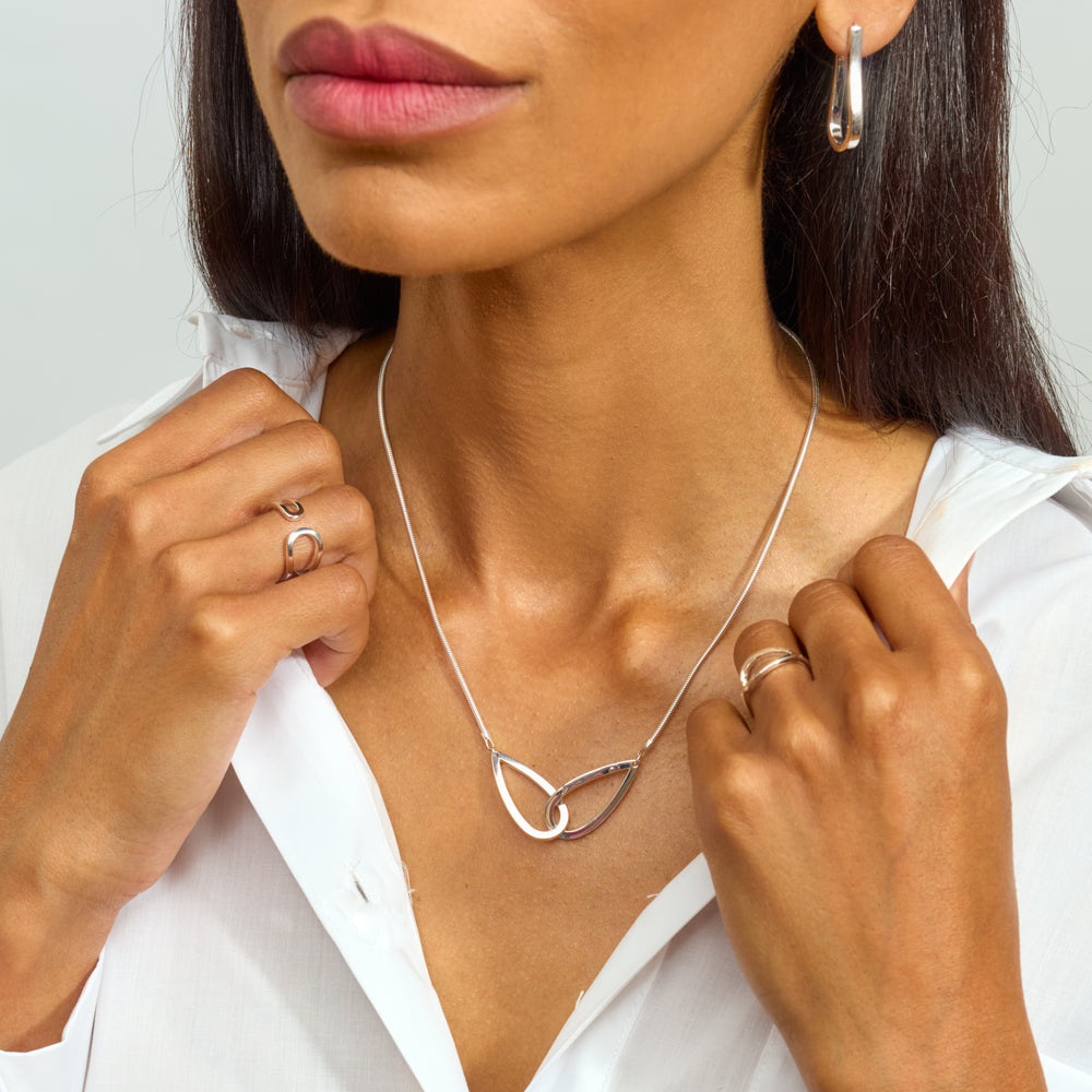 Large Linked Petal Pendant