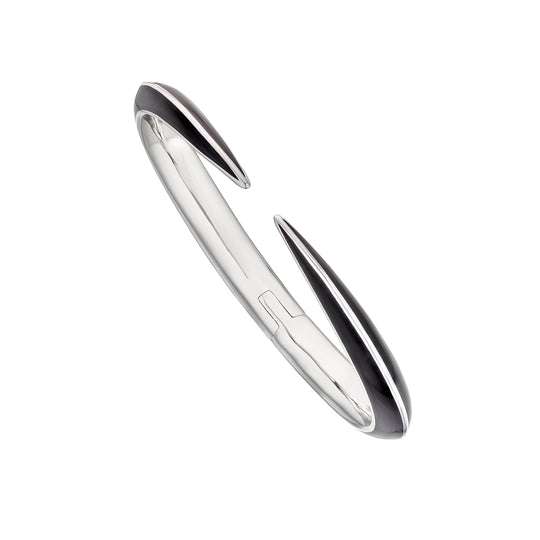 SABRE DECO SILVER CERAMIC CUFF BANGLE