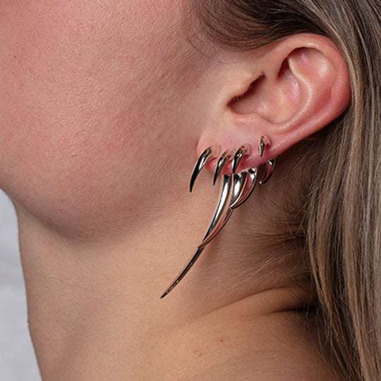 SILVER LARGE HOOK EARRINGS