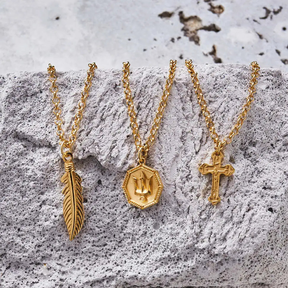 Men&#39;s Belcher Chain Feather Necklace